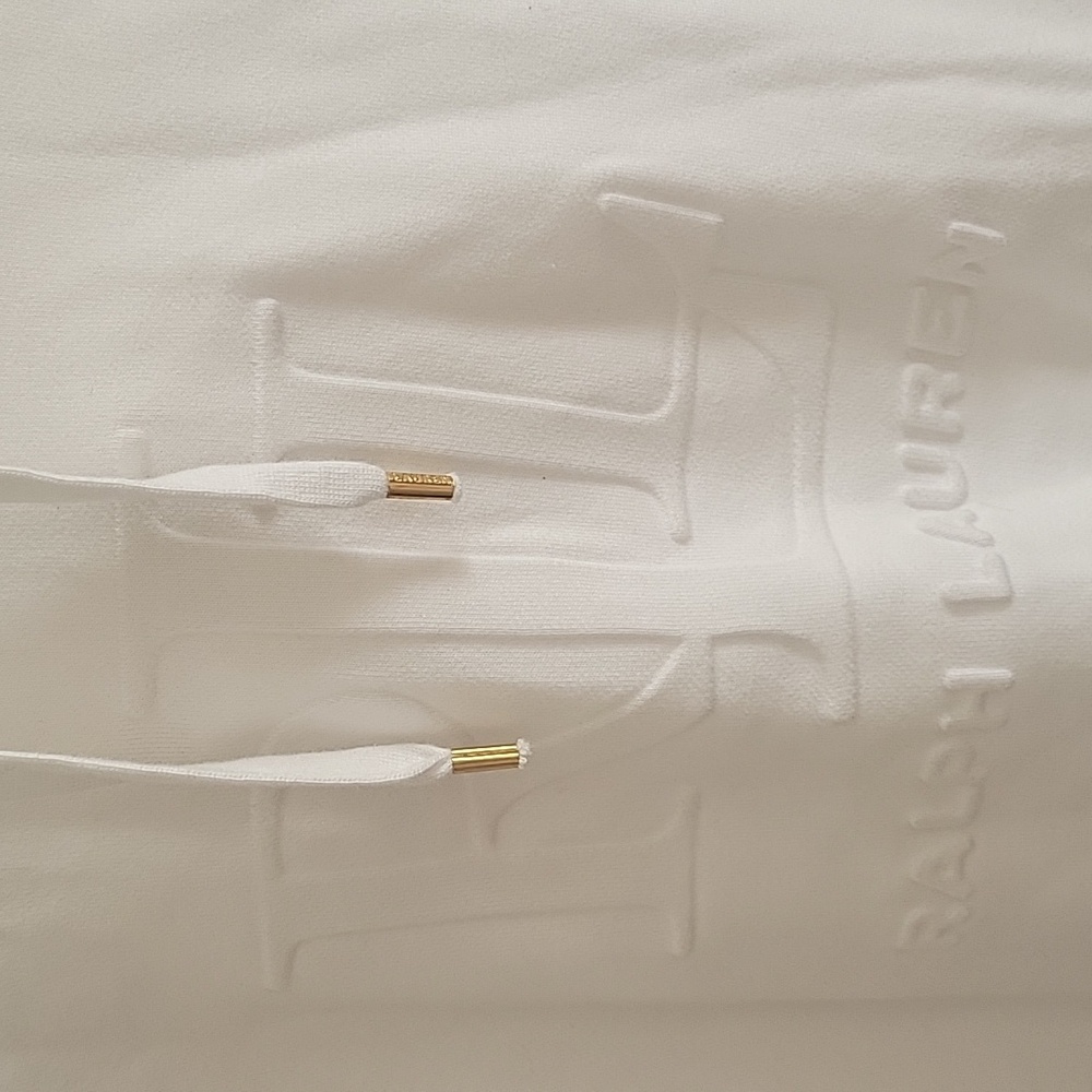 Ralph Lauren White Women's Hooded Sweatshirt Small